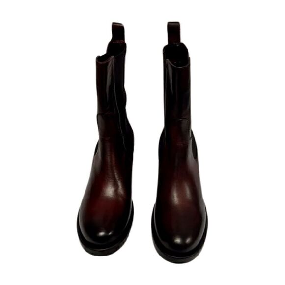 EMANUELE CRASTO Italy Leather Chelsea Boots, women’s shoes sz 10, 41 EU New wine - Picture 12 of 16